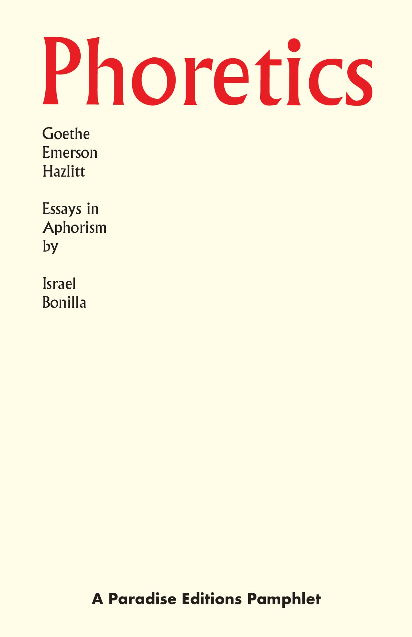 Phoretics - Israel Bonilla
