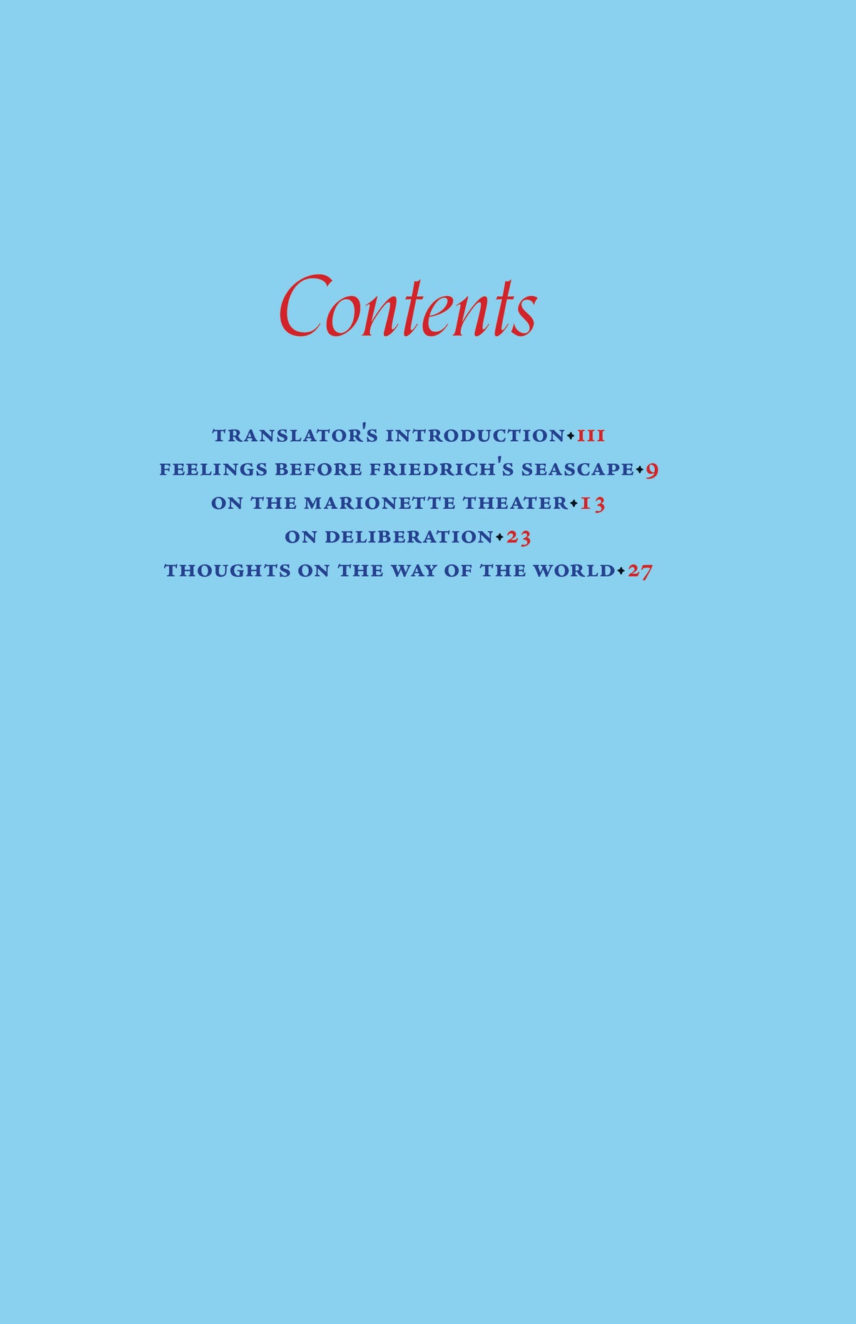 Some Essays - Heinrich von Kleist (translated by Matthew Spencer)
