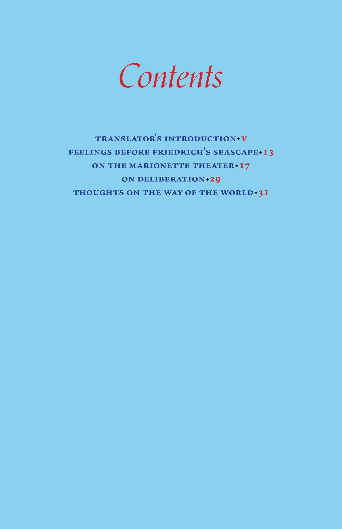Some Essays - Heinrich von Kleist (translated by Matthew Spencer)